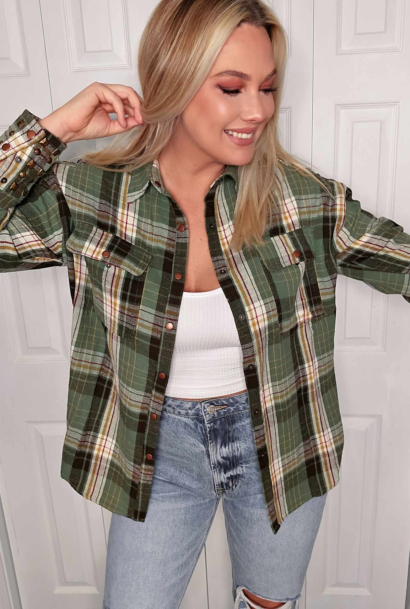 Evergeen Stud Button Up