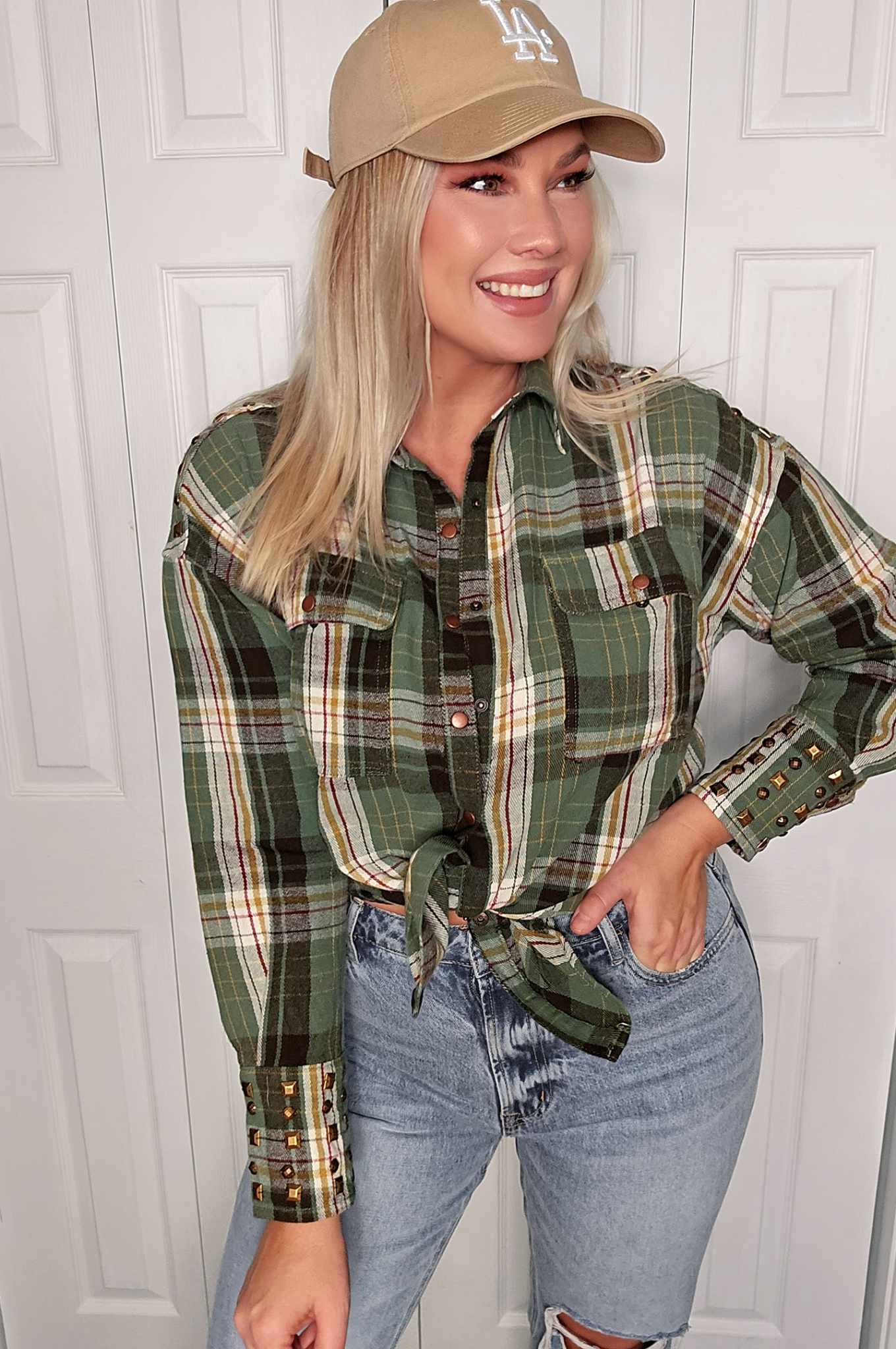 Evergeen Stud Button Up