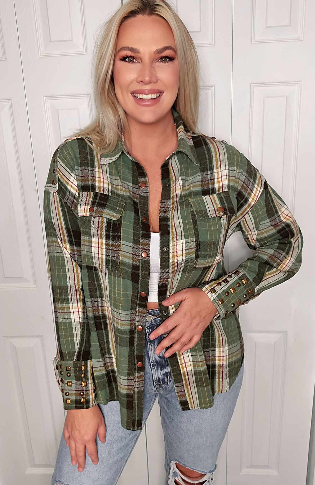 Evergeen Stud Button Up