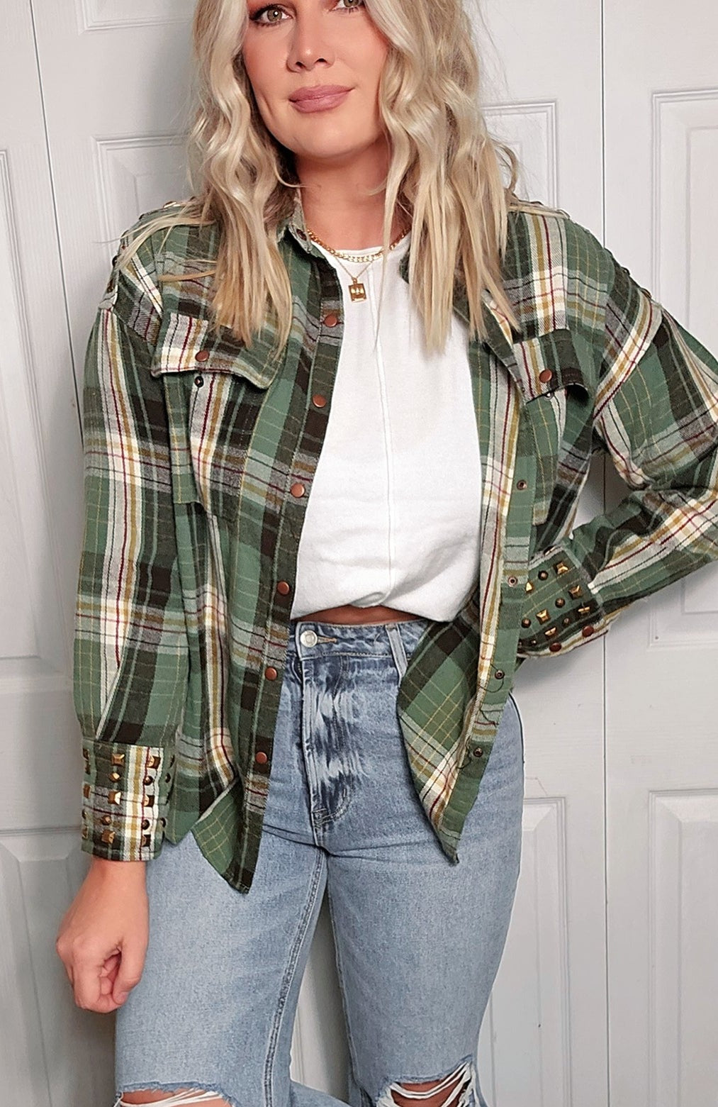 Evergeen Stud Button Up